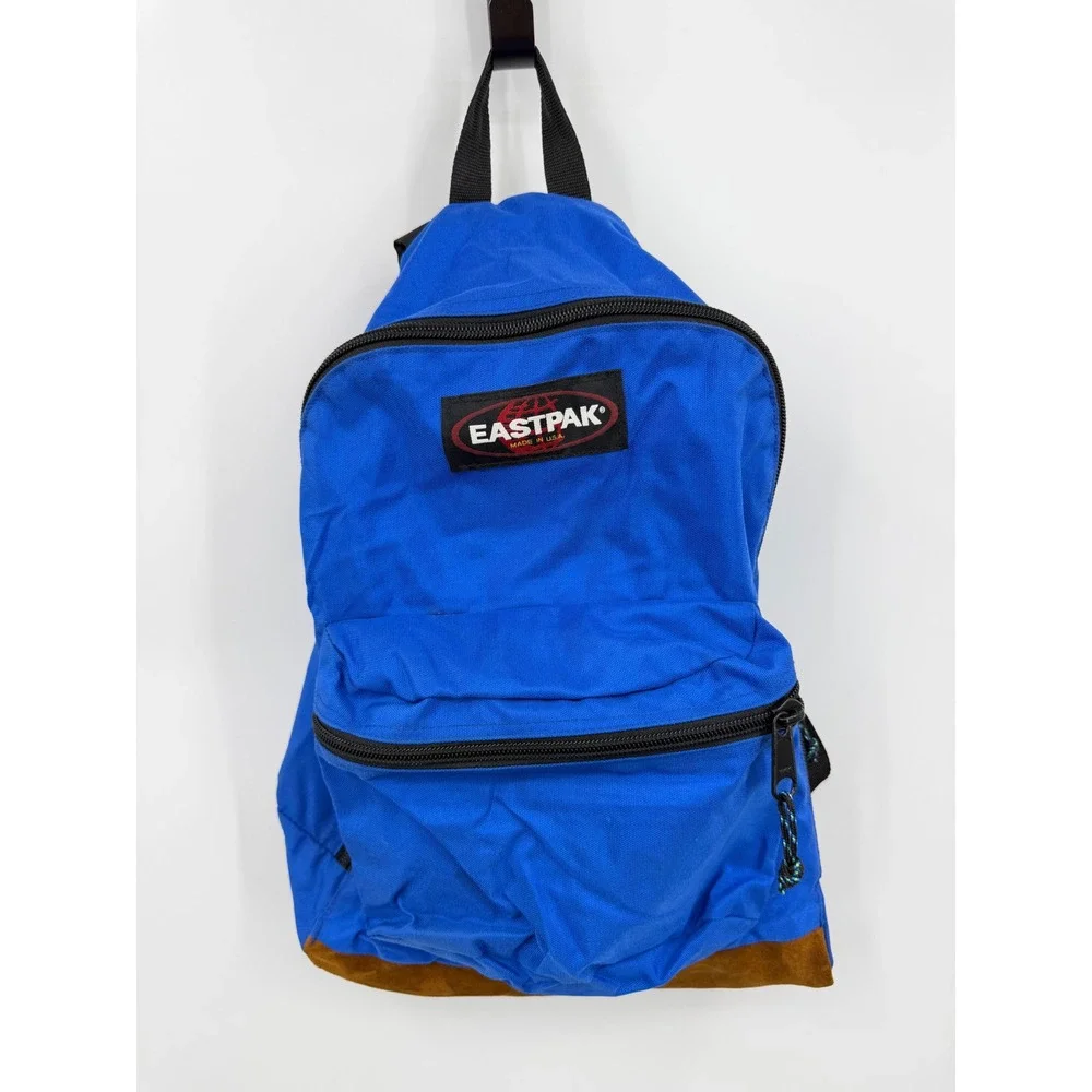 Eastpak Padded Pak'r Backpack Mens OS Blue Suede Bottom Made in USA Vintage